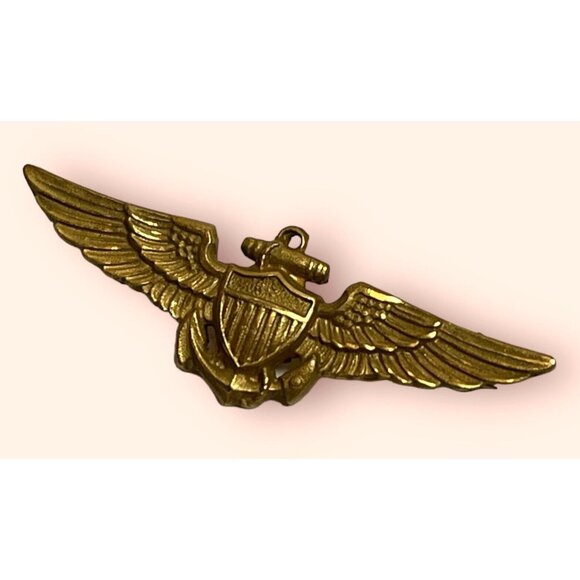 VTG US Naval Aviator Pilot Wings 10K GF Pin Badge NS Meyer 9/M USN USMC USCG - Picture 1 of 8